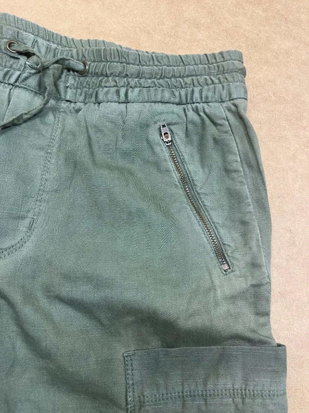 Zara Premium Denim Collection Cargo Pocket Jogger Size Small Army Green NEW NWT
